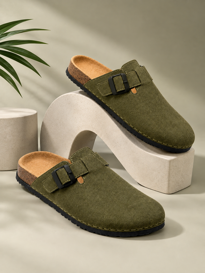 EVERGREEN BLISS - Daily Aesthetic Suede Clogs