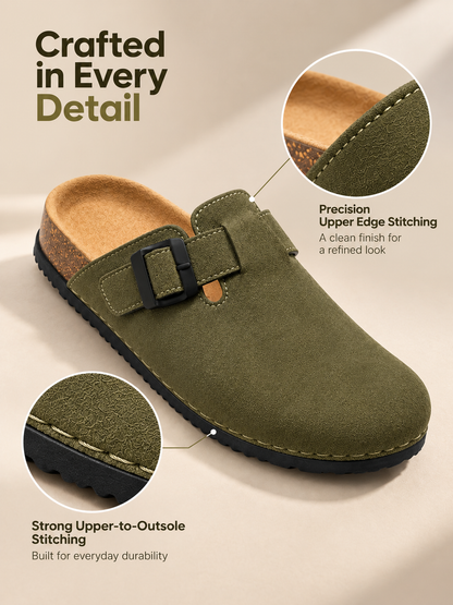 EVERGREEN BLISS - Daily Aesthetic Suede Clogs